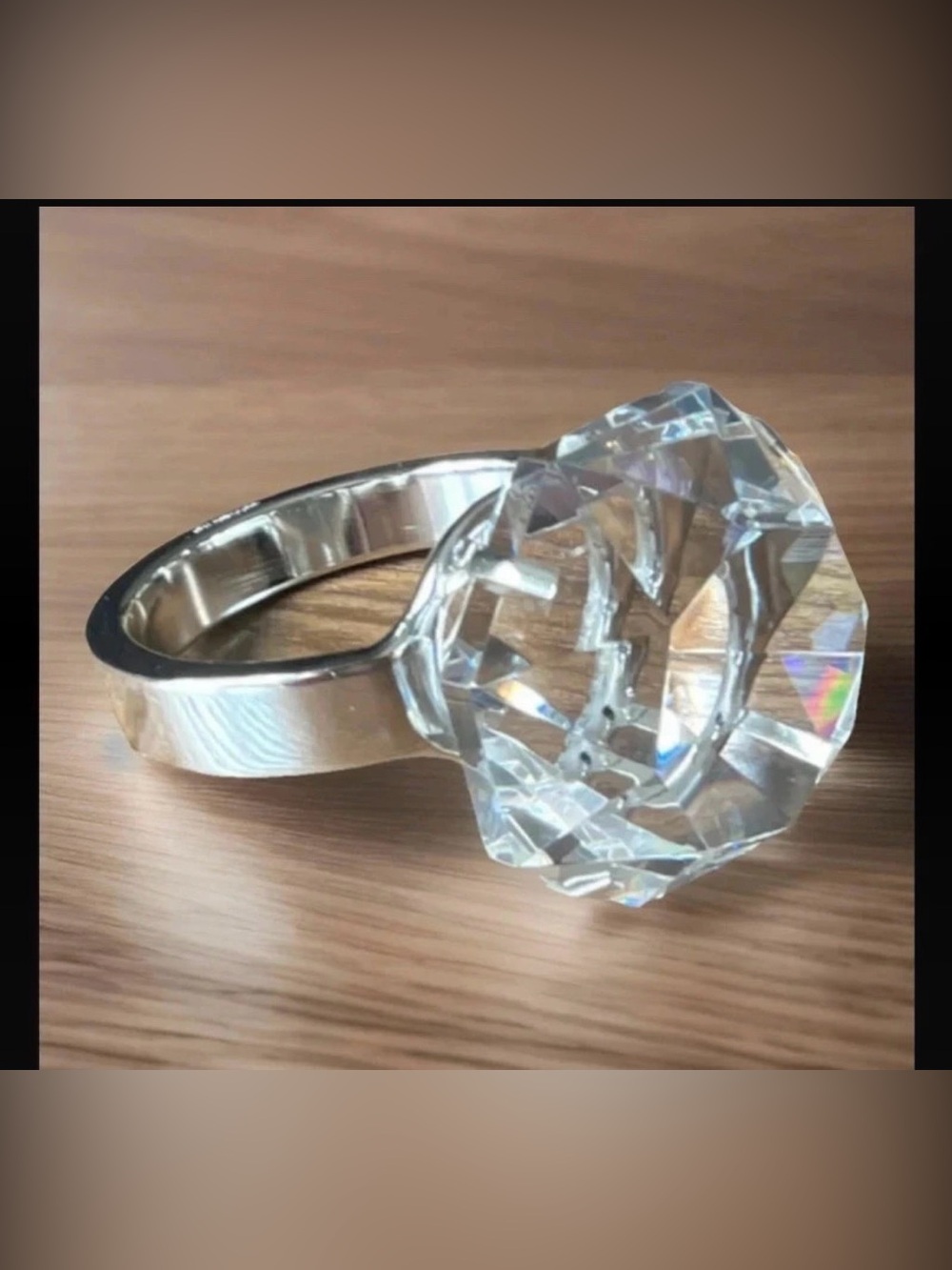 Godinger Clear Crystal Decoration Accent Ring - Silver Tone